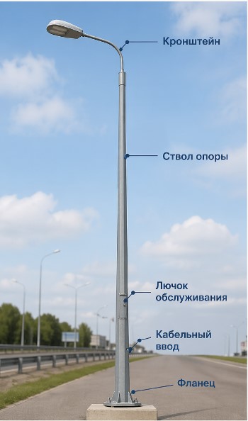 Конструкція опори освітлення