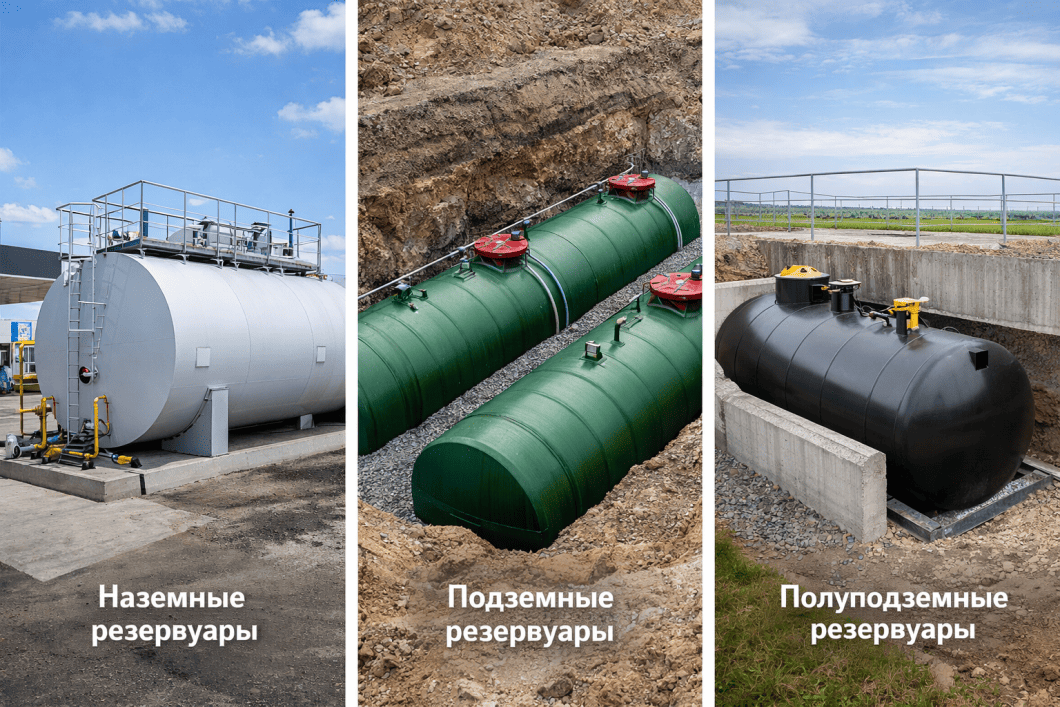 виды резервуаров по месту установки