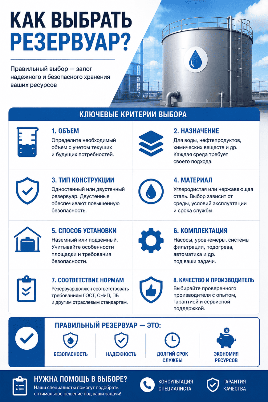 выбор резервуара