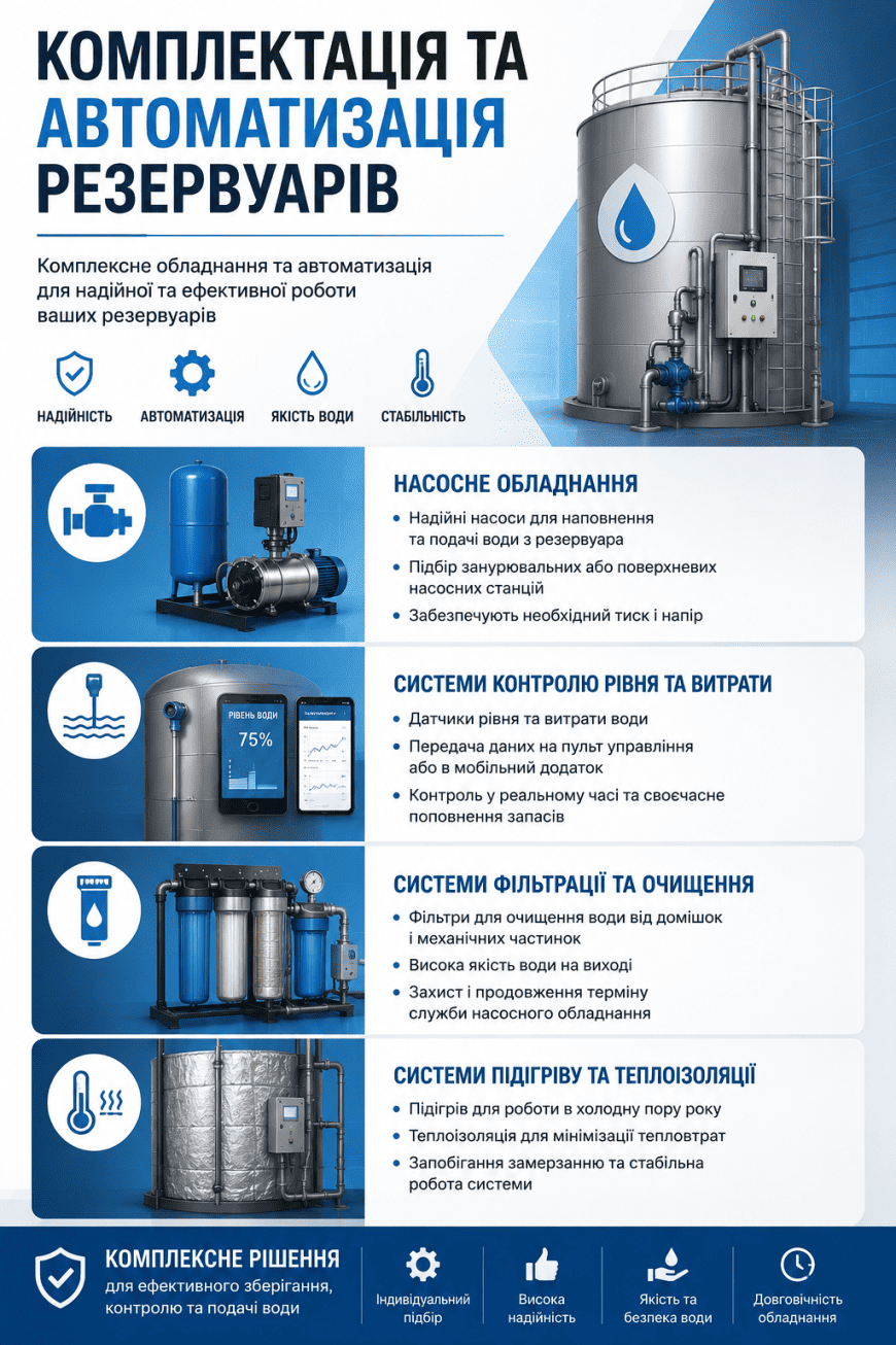 комплектация резервуаров