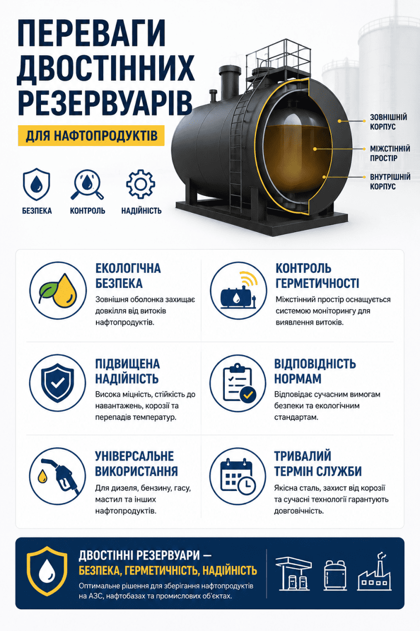 преимущества двустенных резервуаров
